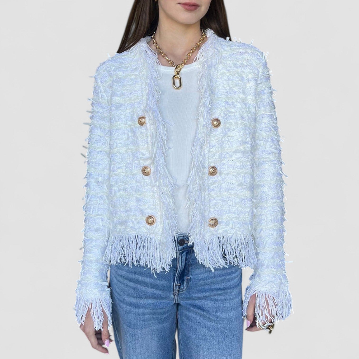 Camryn™ | Tassel-Trim Cardigan Jacket