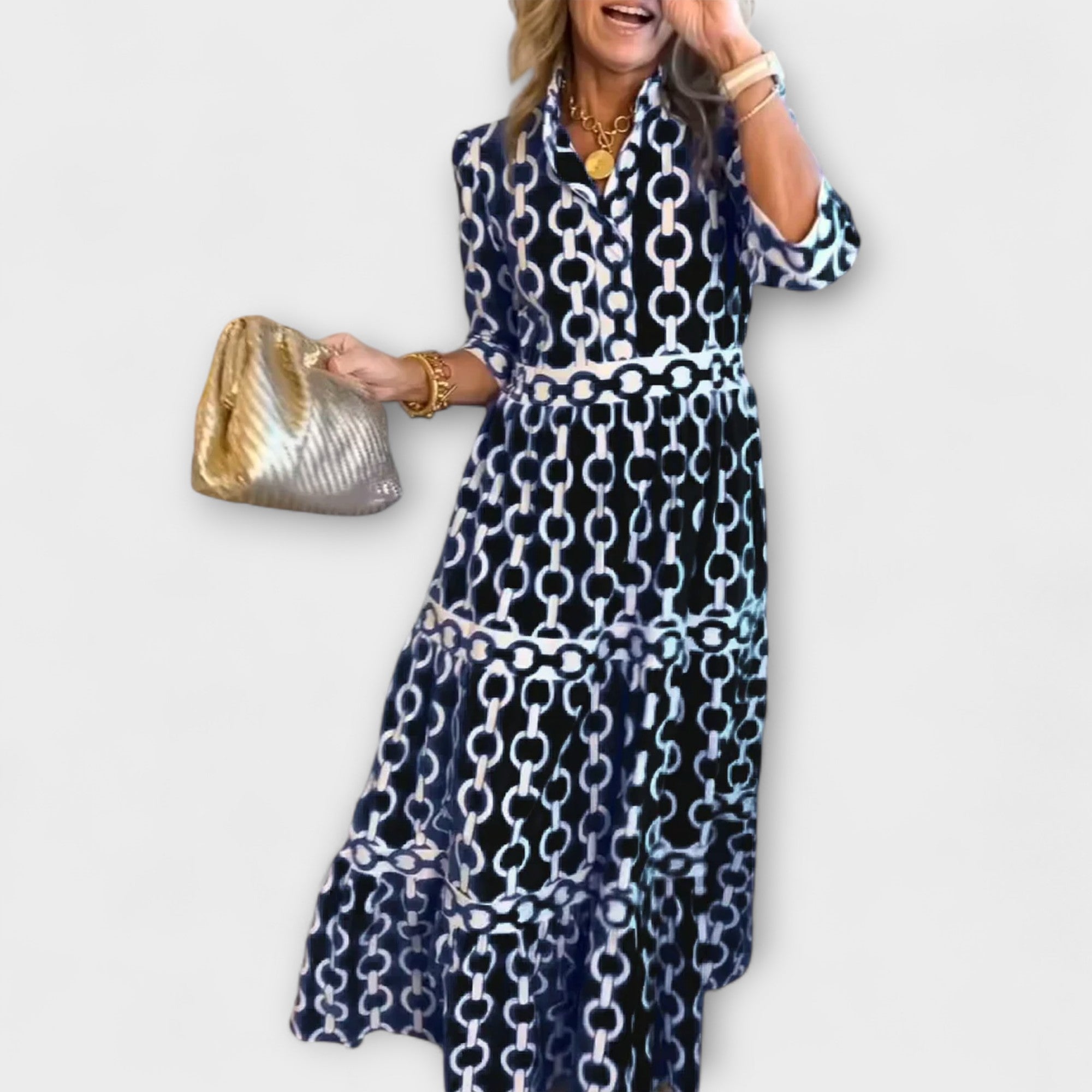 Sophia™ | Elegant Chain Print Dress