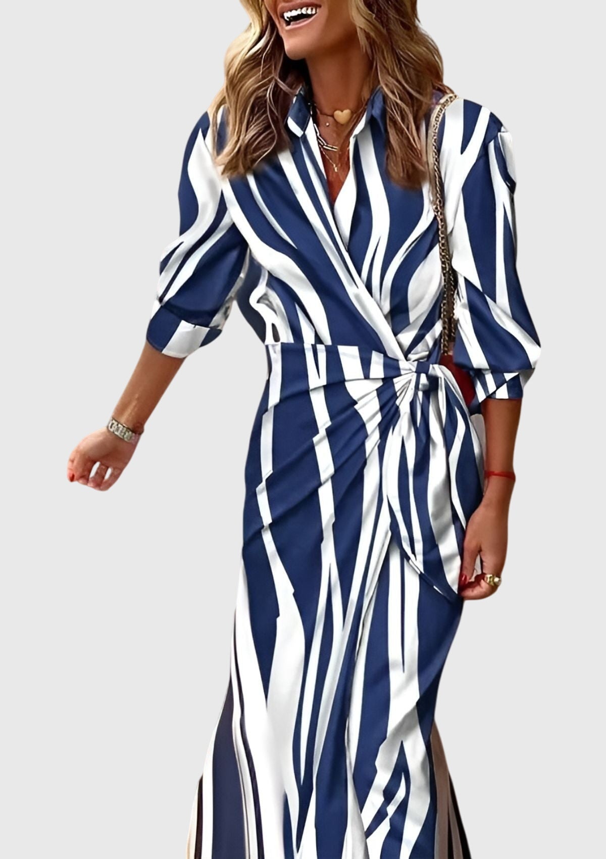 Everly™ | Robe portefeuille élégante à imprimé