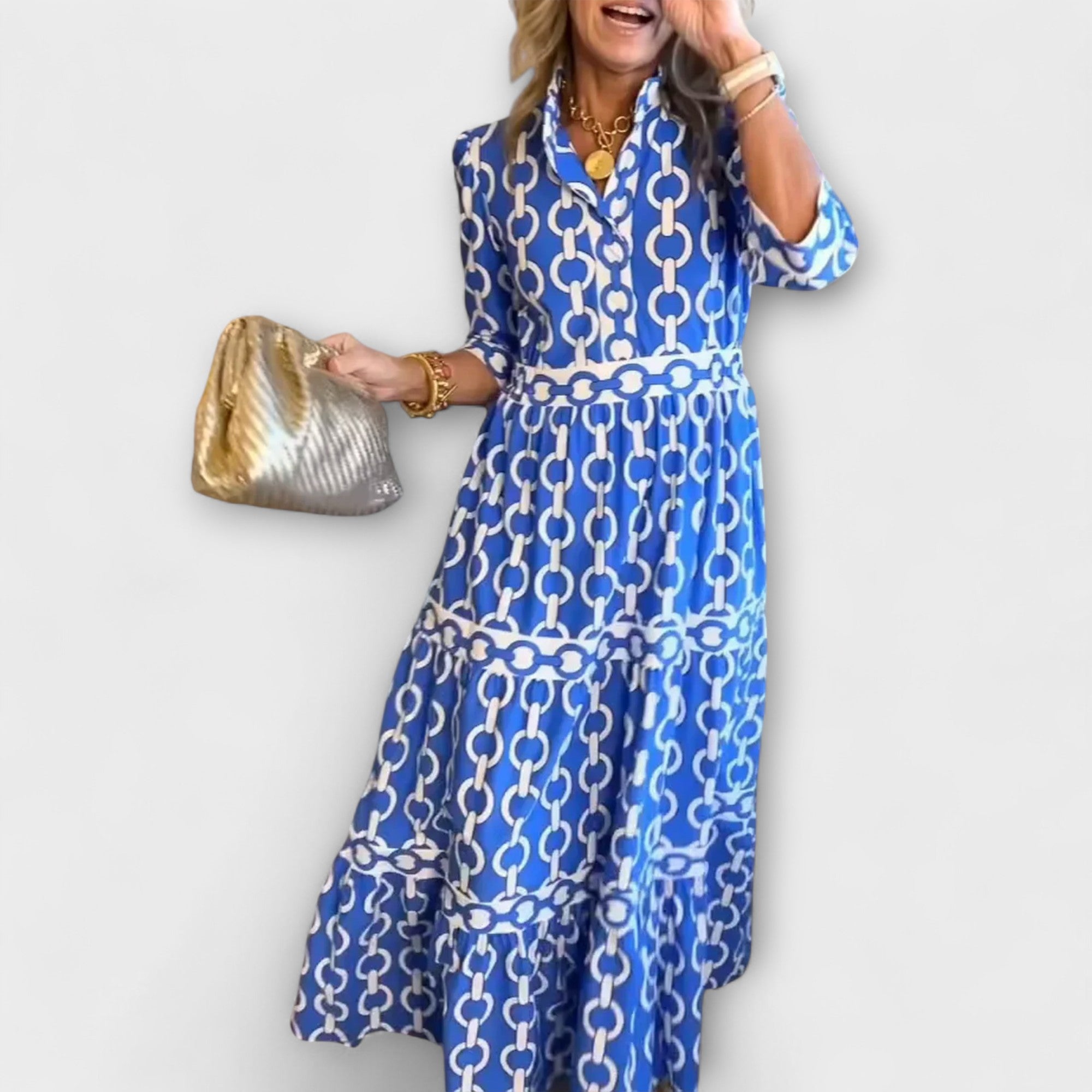 Sophia™ | Elegant Chain Print Dress