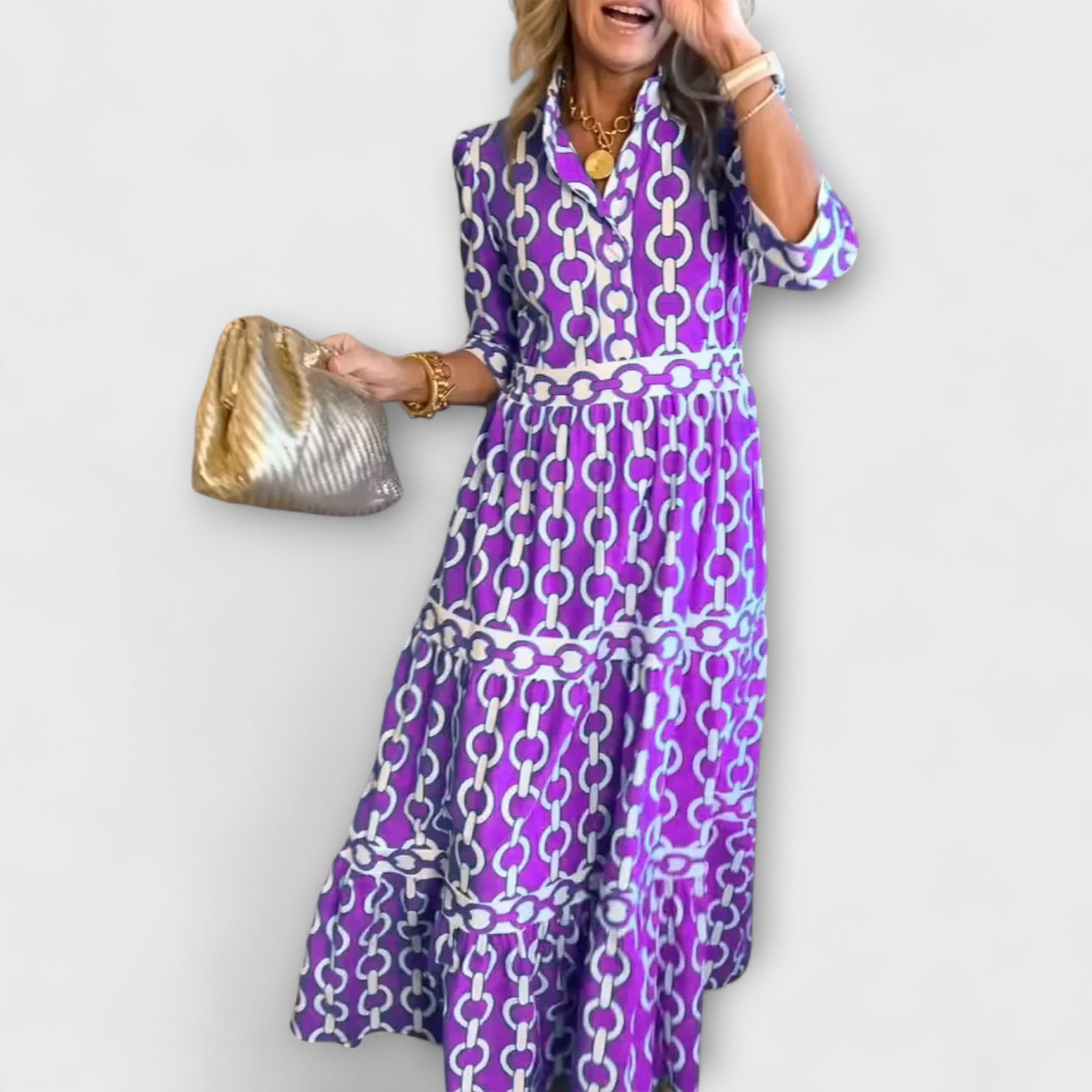 Sophia™ | Elegant Chain Print Dress