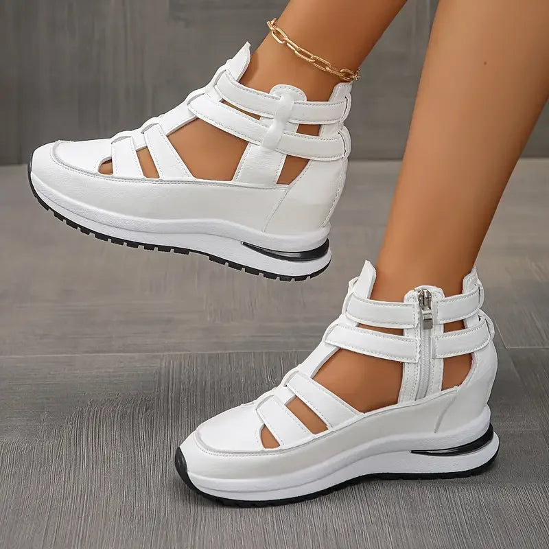 SAFRINA | STYLISH ZIPPERED WEDGE SANDALS