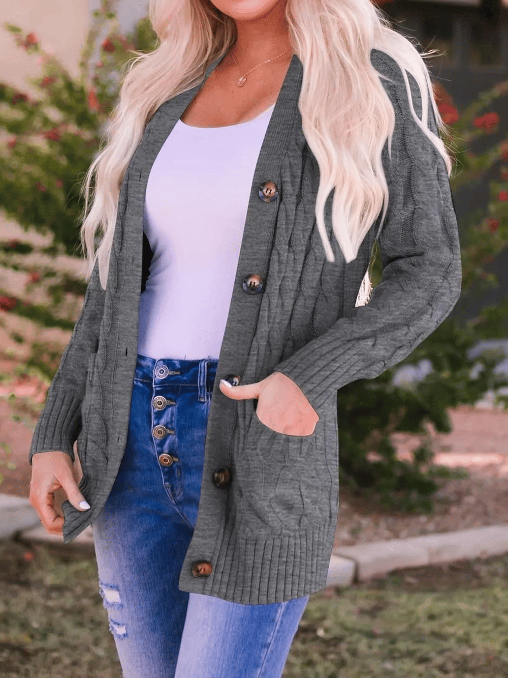 Claudia™ | Cozy Cable Knit Cardigan