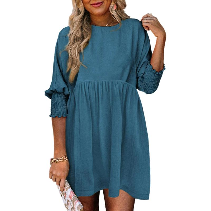 Mirasol™ | Casual Crew Neck Loose Fit Mini Dress