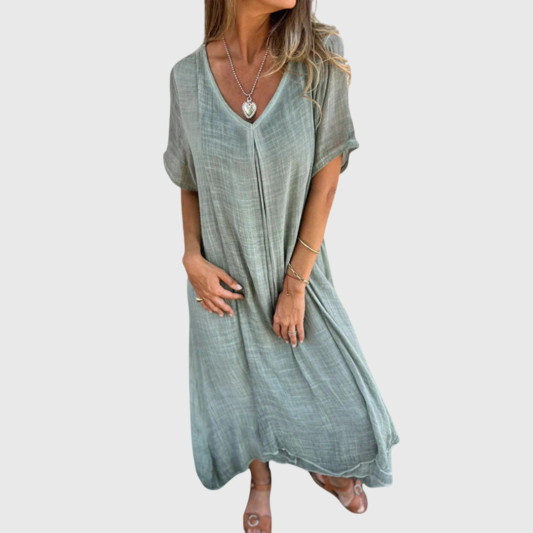 Fiona™ | Robe élégante et légère à col en V