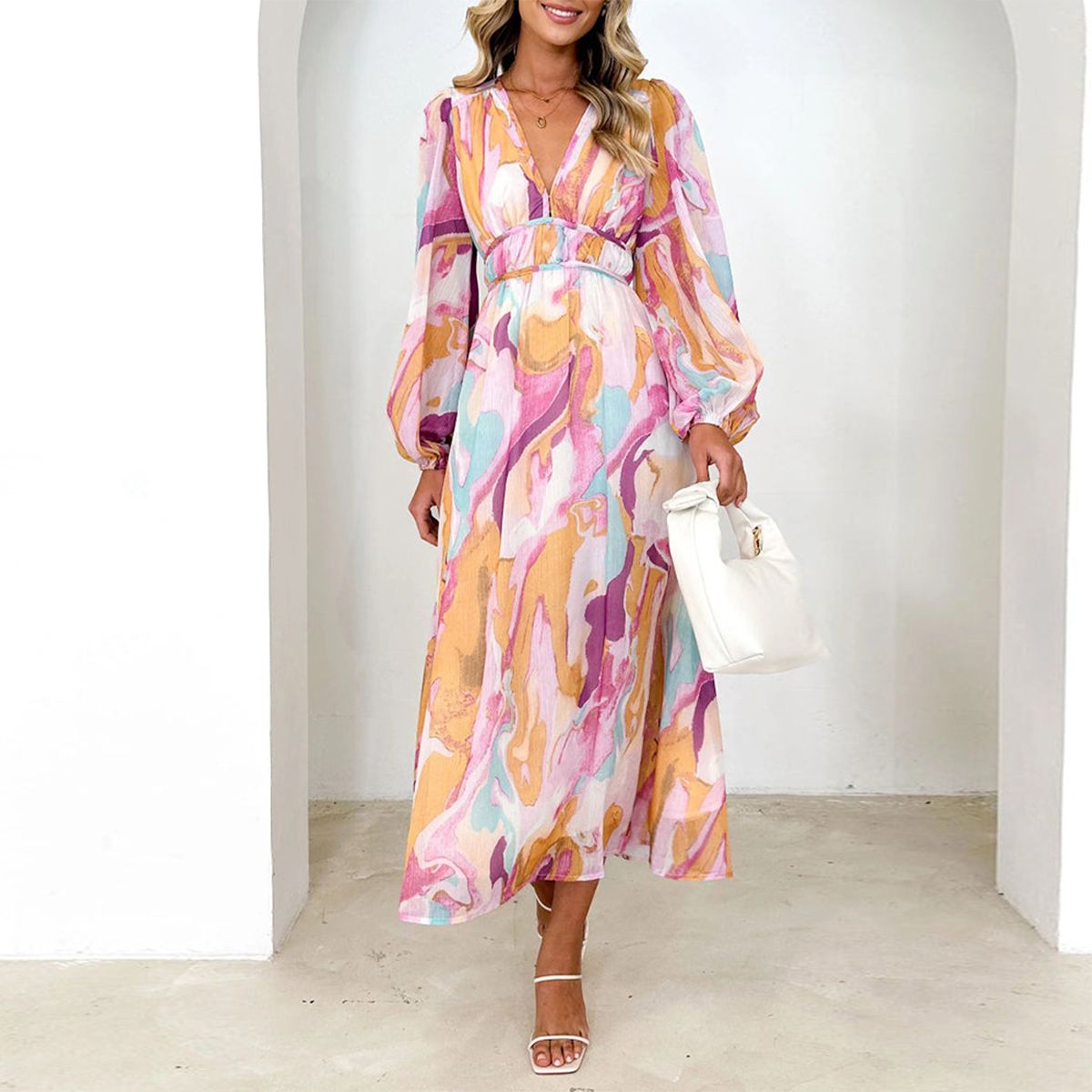 Ameliora™ | Chic Multicolour Maxi Dress