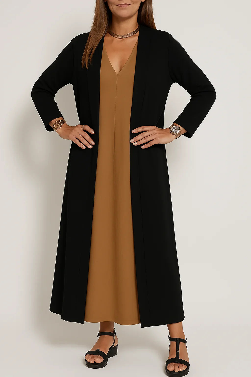 Marcella™ | Elegant Long Dress + FREE Cardigan