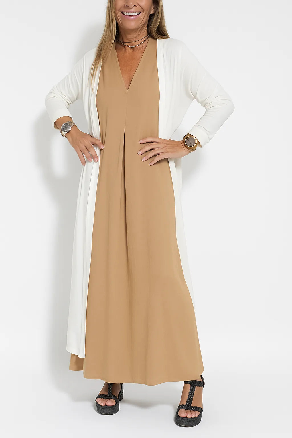 Marcella™ | Elegant Long Dress + FREE Cardigan