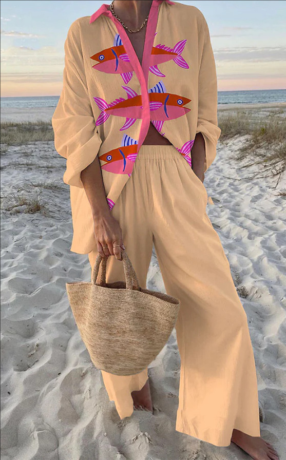 Evalisse™ | Pink Fish Linen Set