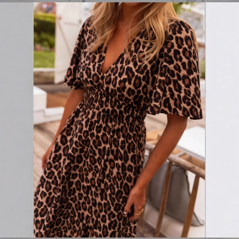 Leandra™ | Curve-Flattering Leopard Print Maxi Dress