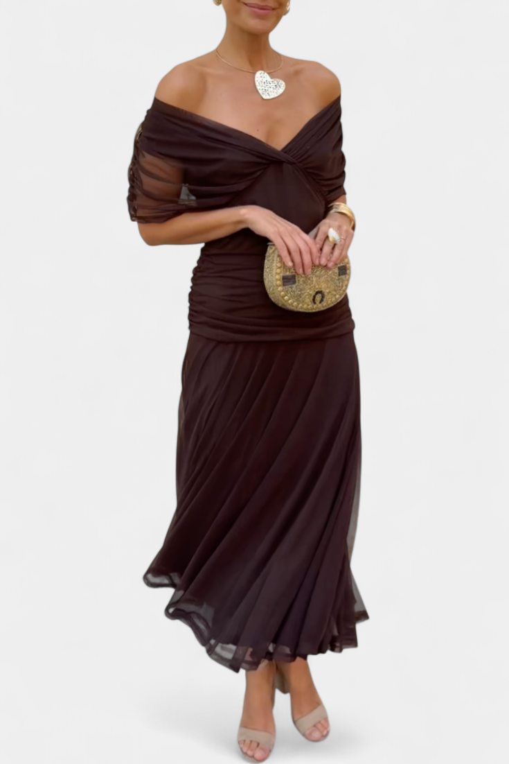Elodie | Long Floral Dress with V-Neck