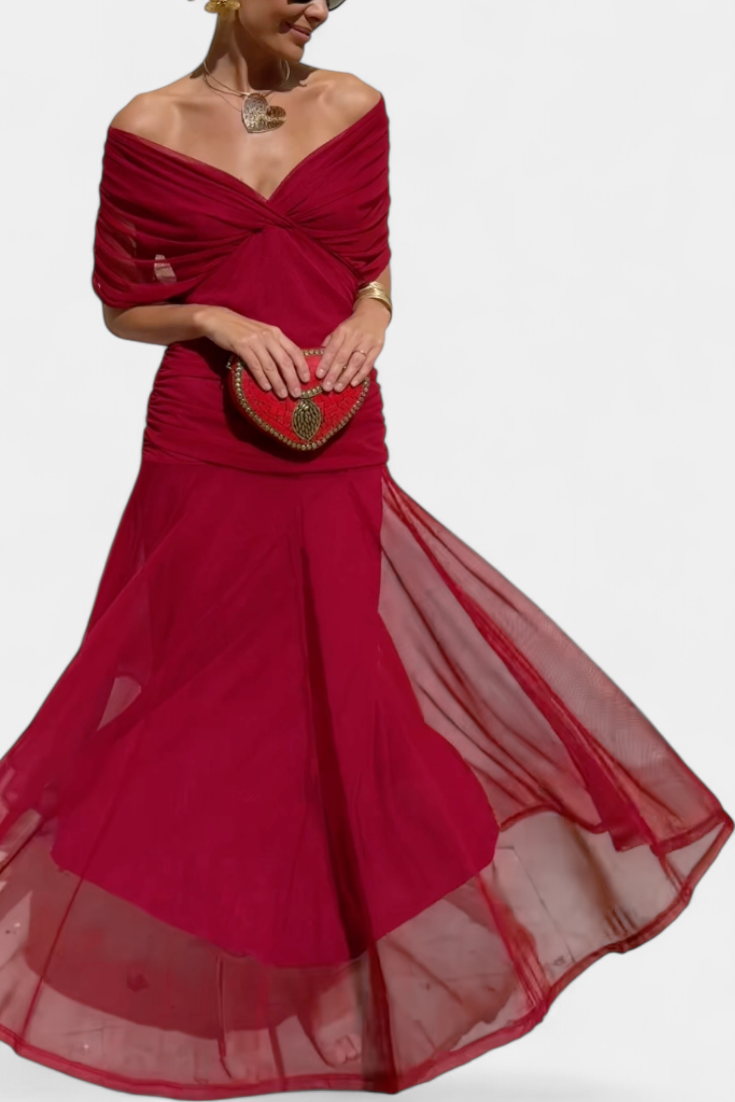 Elodie | Long Floral Dress with V-Neck