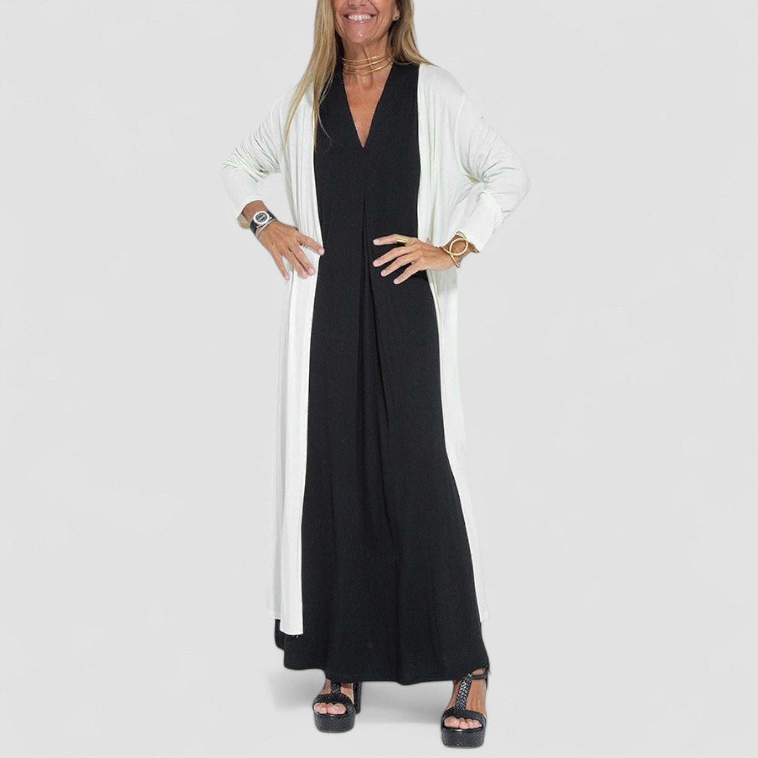 Marcella™ | Elegant Long Dress + FREE Cardigan