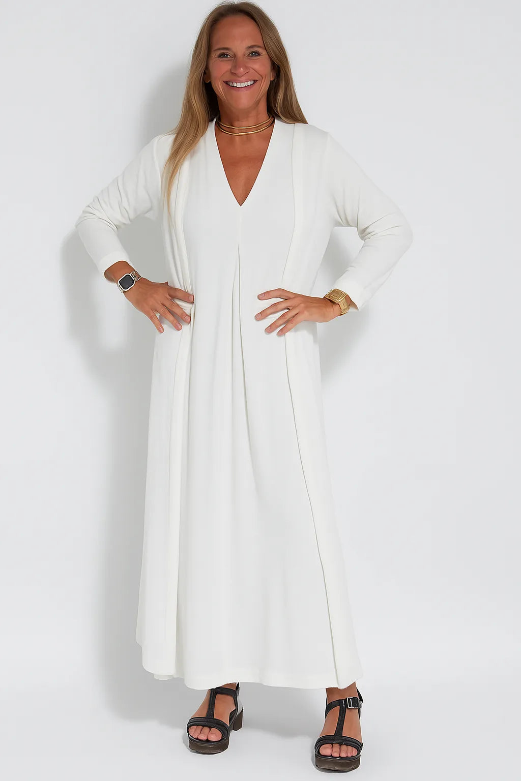 Marcella™ | Elegant Long Dress + FREE Cardigan