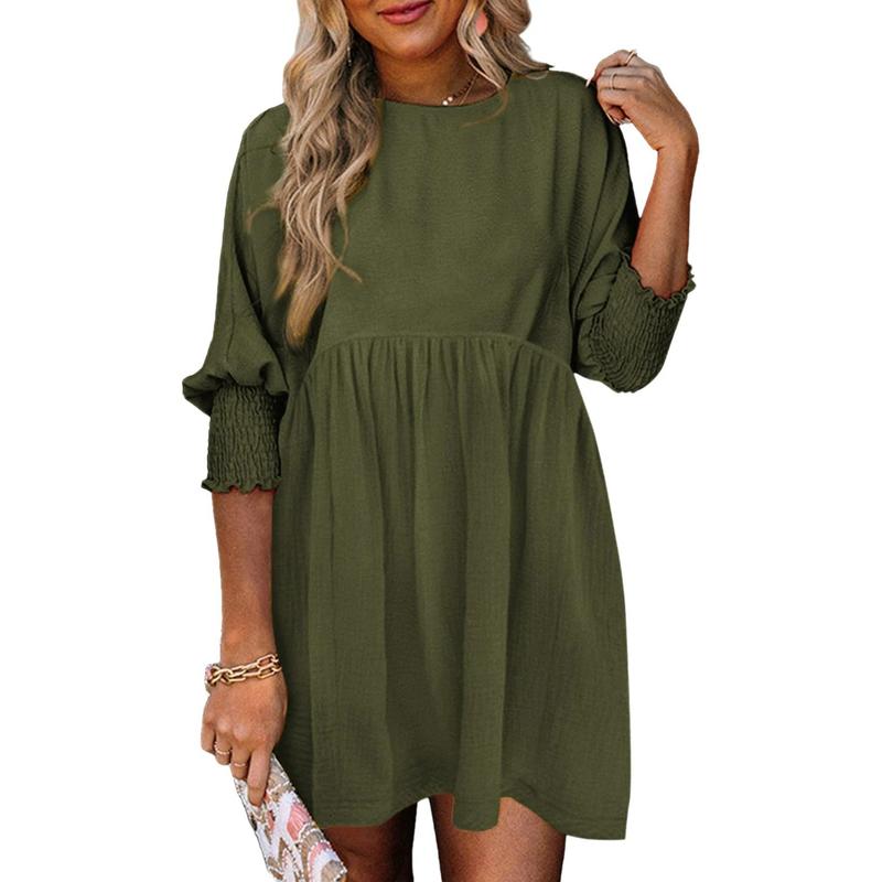 Mirasol™ | Casual Crew Neck Loose Fit Mini Dress