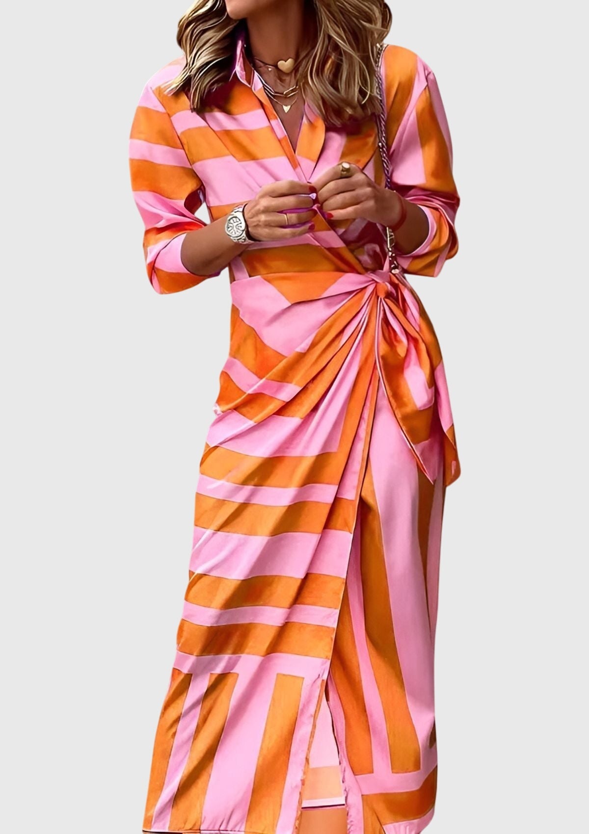 Everly™ | Robe portefeuille élégante à imprimé