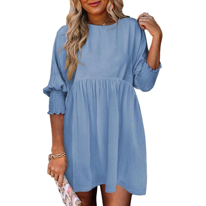 Mirasol™ | Casual Crew Neck Loose Fit Mini Dress