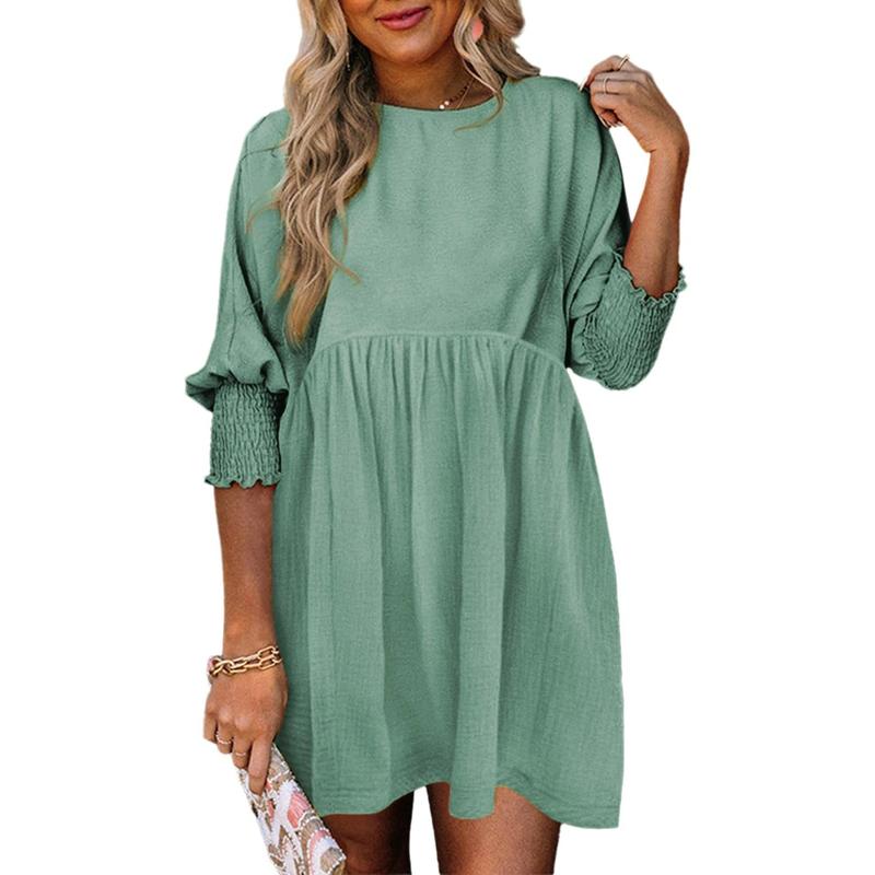 Mirasol™ | Casual Crew Neck Loose Fit Mini Dress