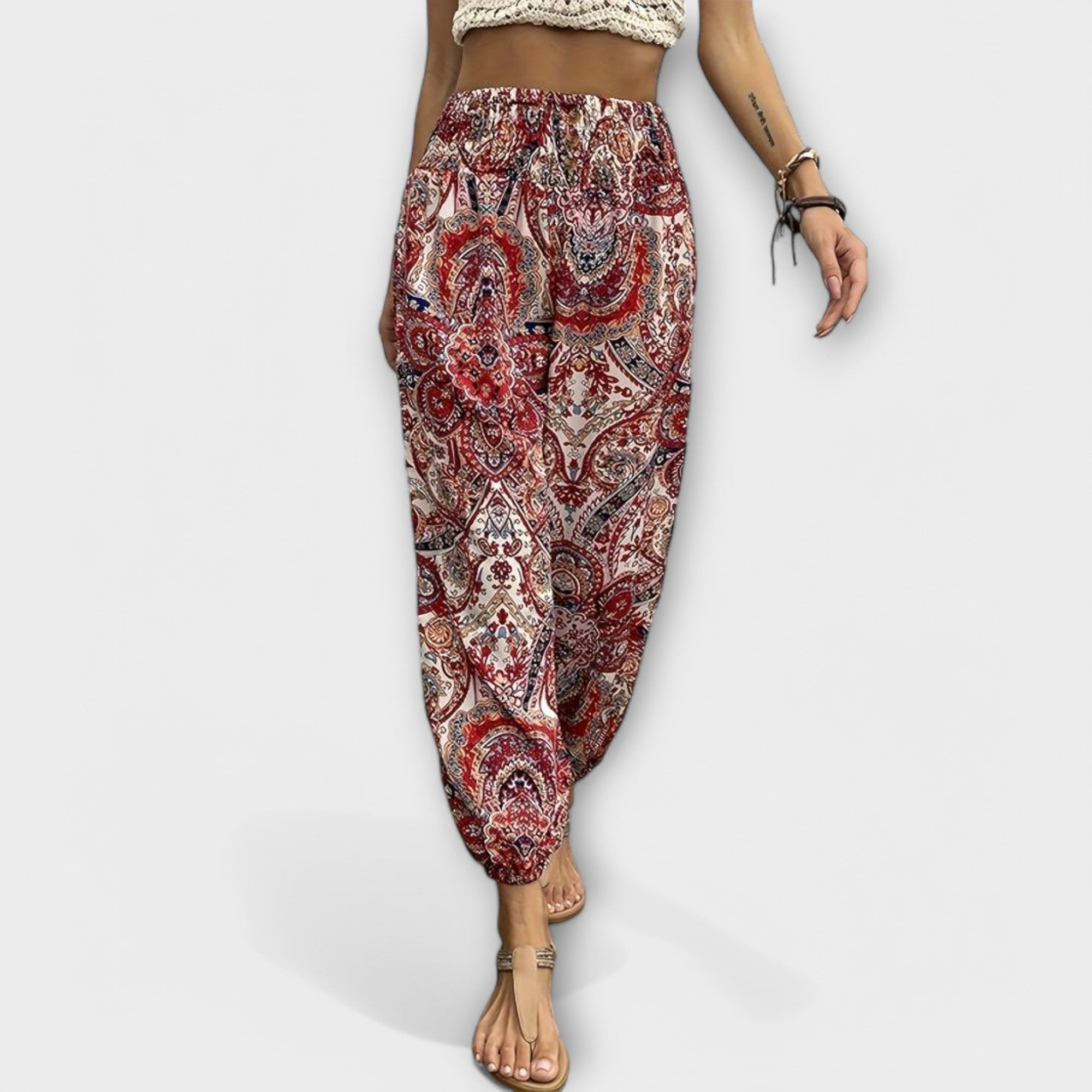 Scarlett™ | Pants with Ethnic Graphic