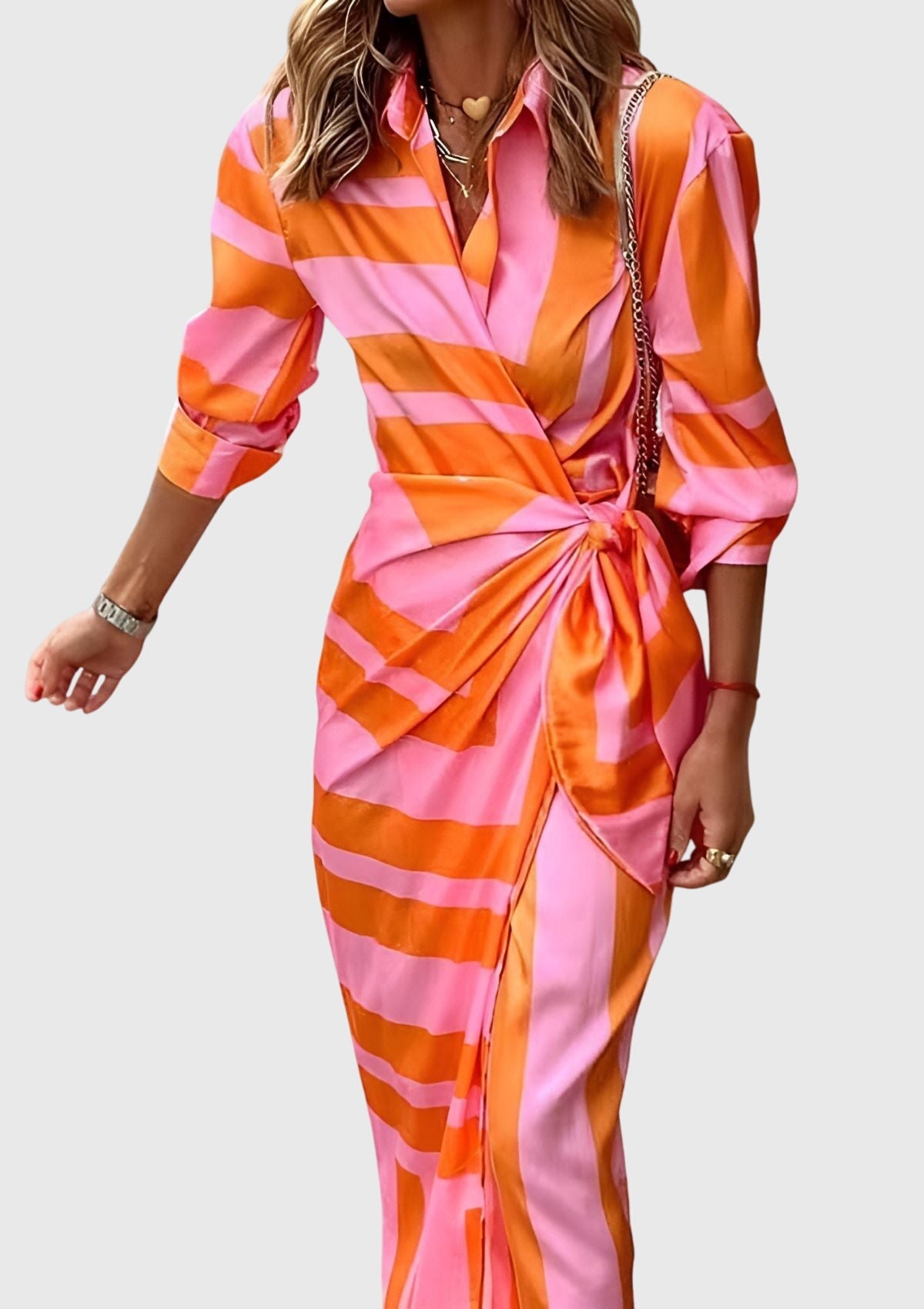 Everly™ | Robe portefeuille élégante à imprimé