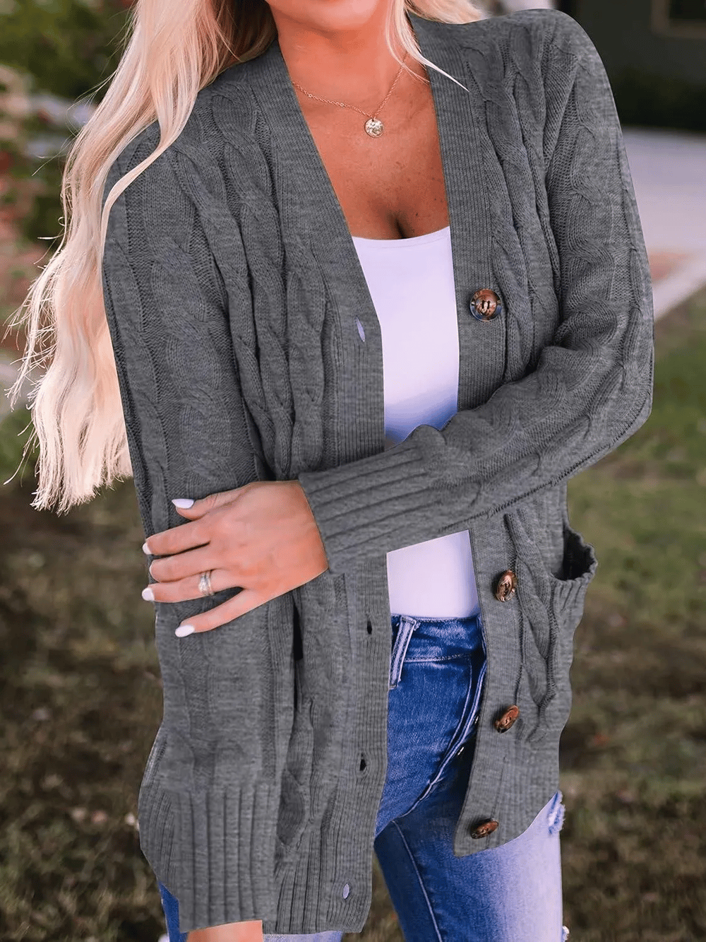 Claudia™ | Cozy Cable Knit Cardigan