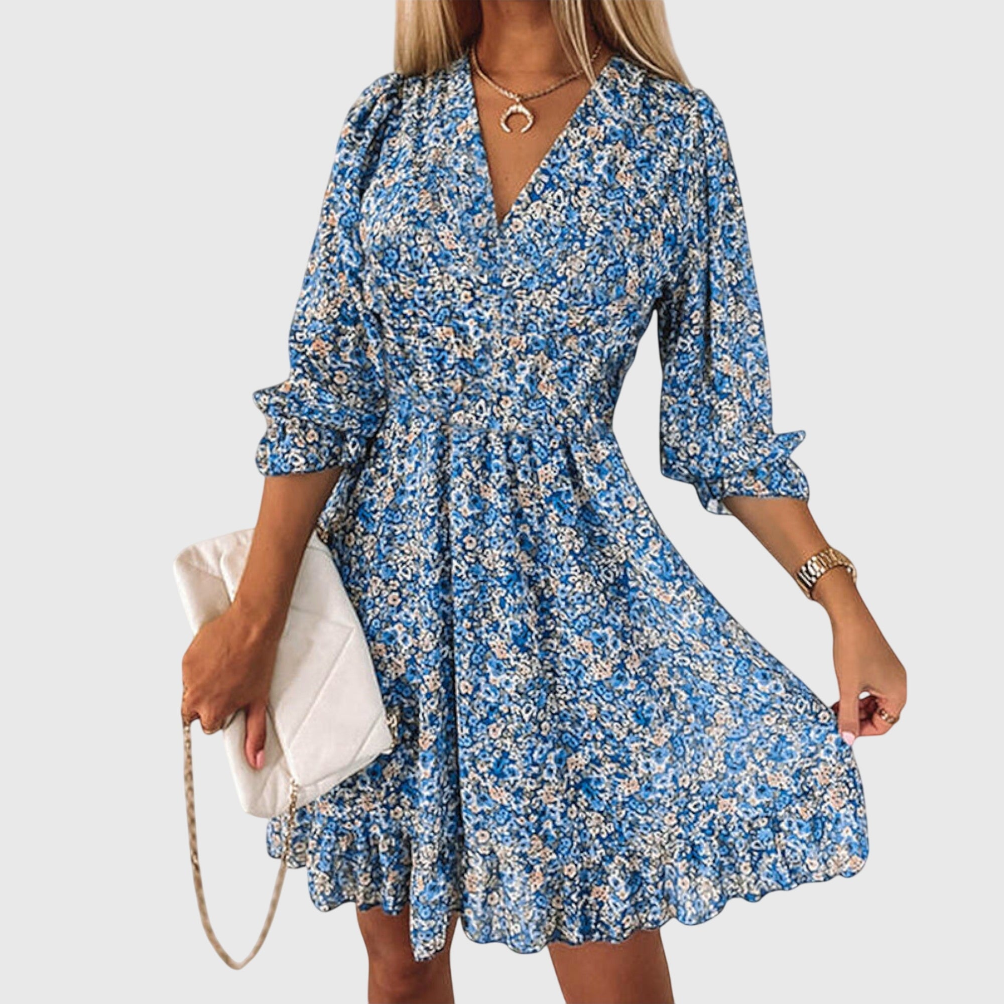 Elisa™ | Robe fleurie à manches bouffantes