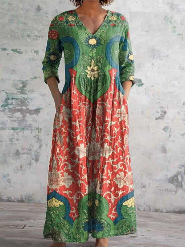 Celestine™ | Maxi Dress with Vintage Floral Print