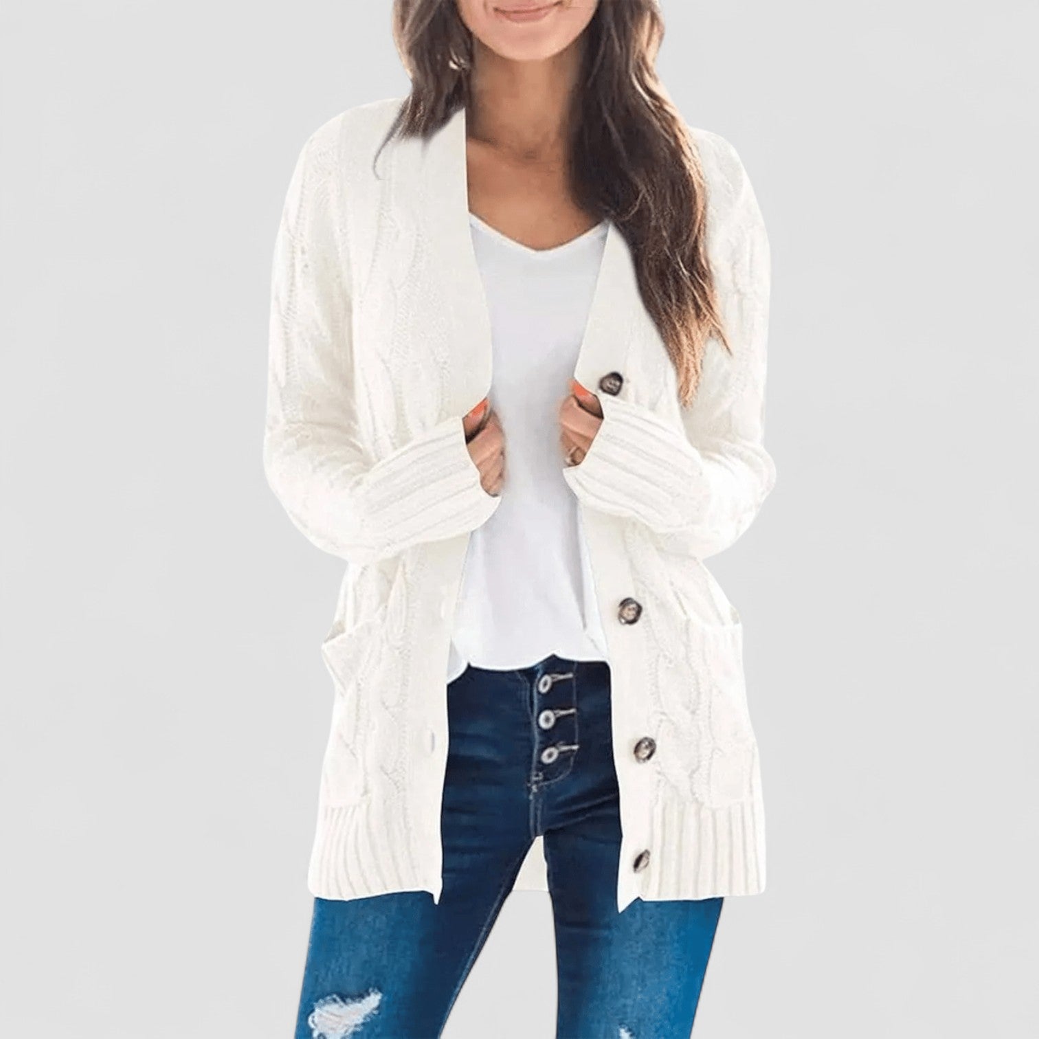 Claudia™ | Cozy Cable Knit Cardigan