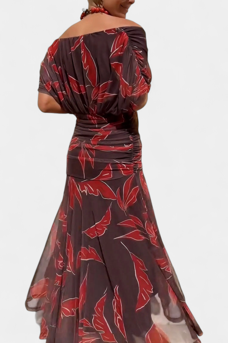 Elodie | Long Floral Dress with V-Neck
