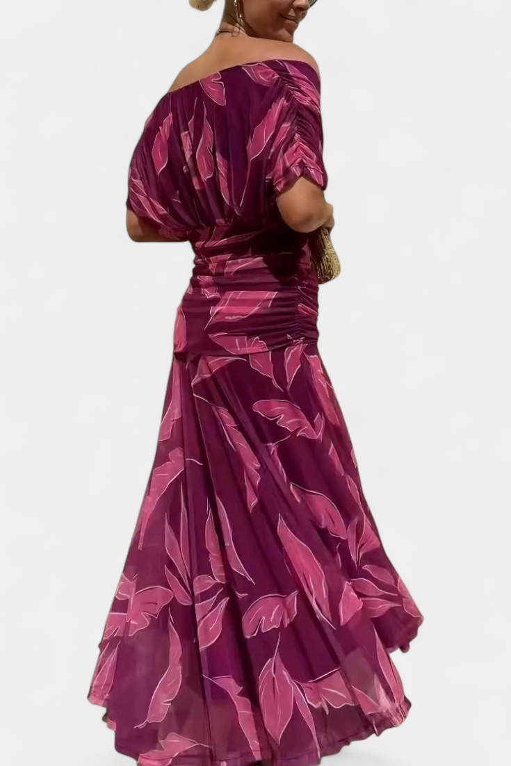 Elodie | Long Floral Dress with V-Neck