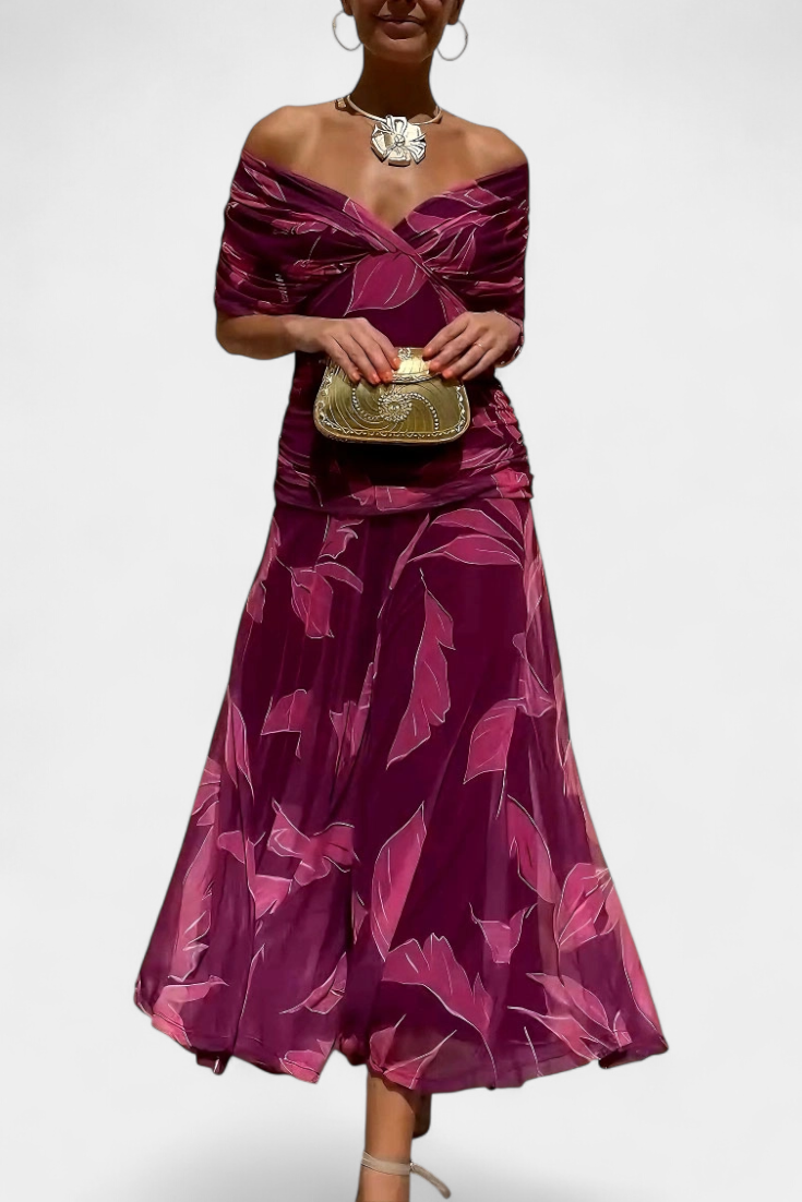 Elodie | Long Floral Dress with V-Neck