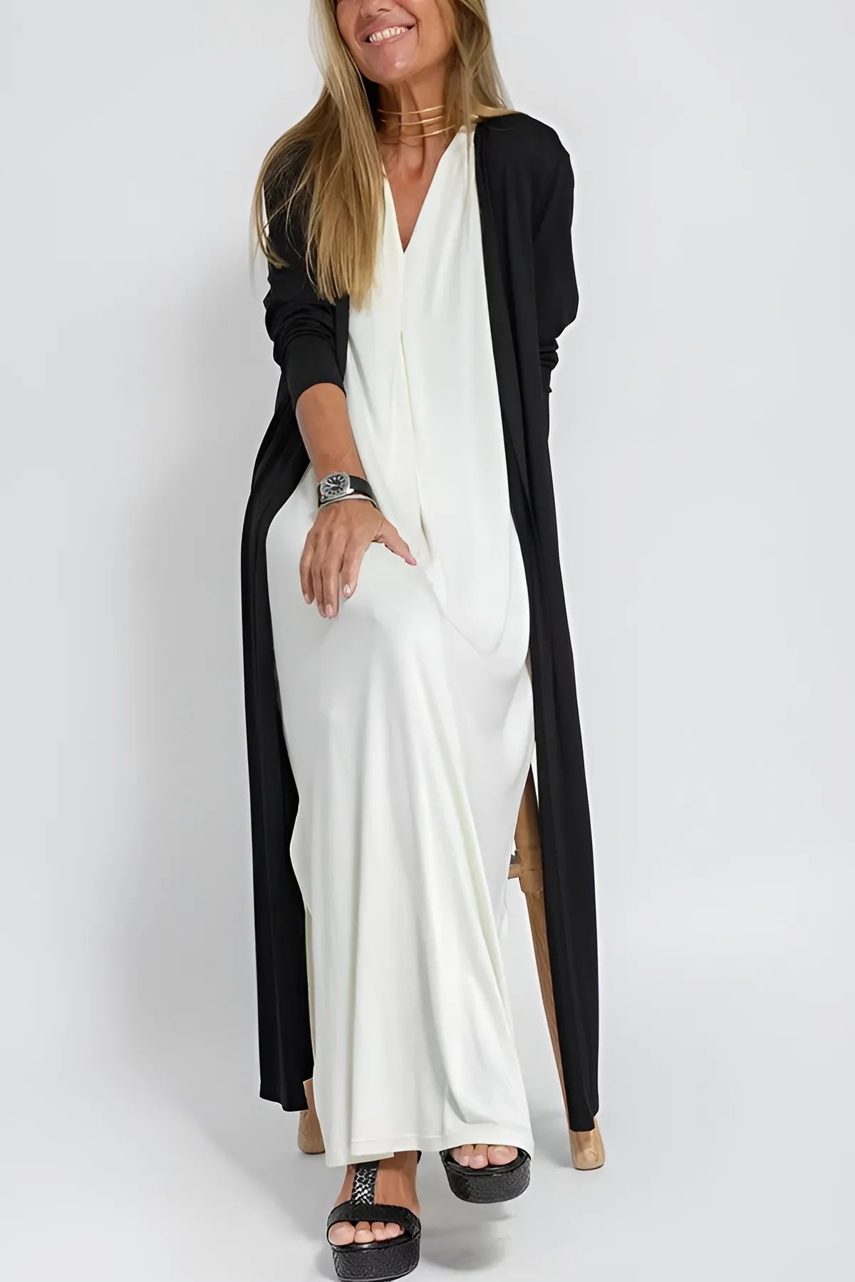 Marcella™ | Elegant Long Dress + FREE Cardigan