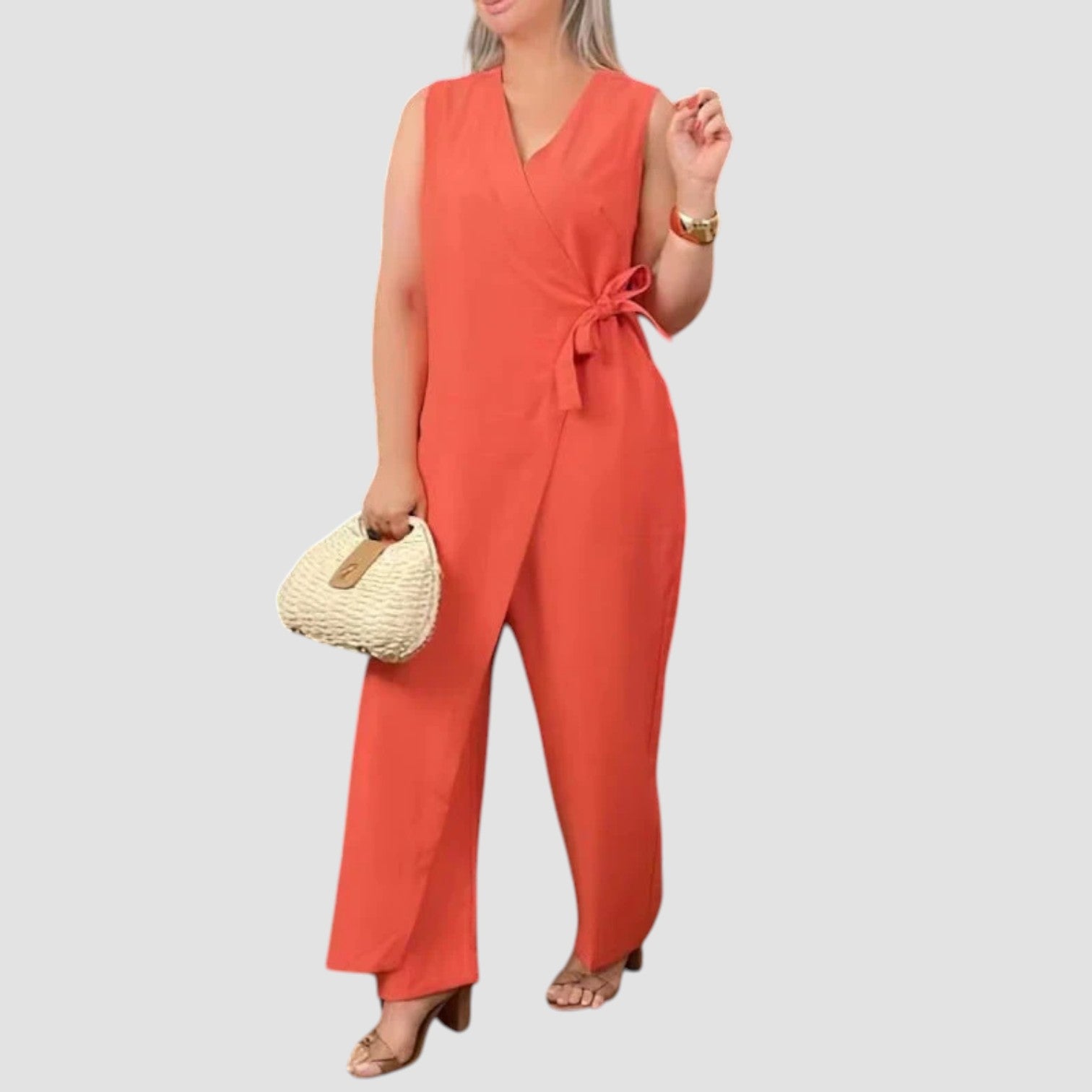 Inès™ | Elegant V-Neck Jumpsuit